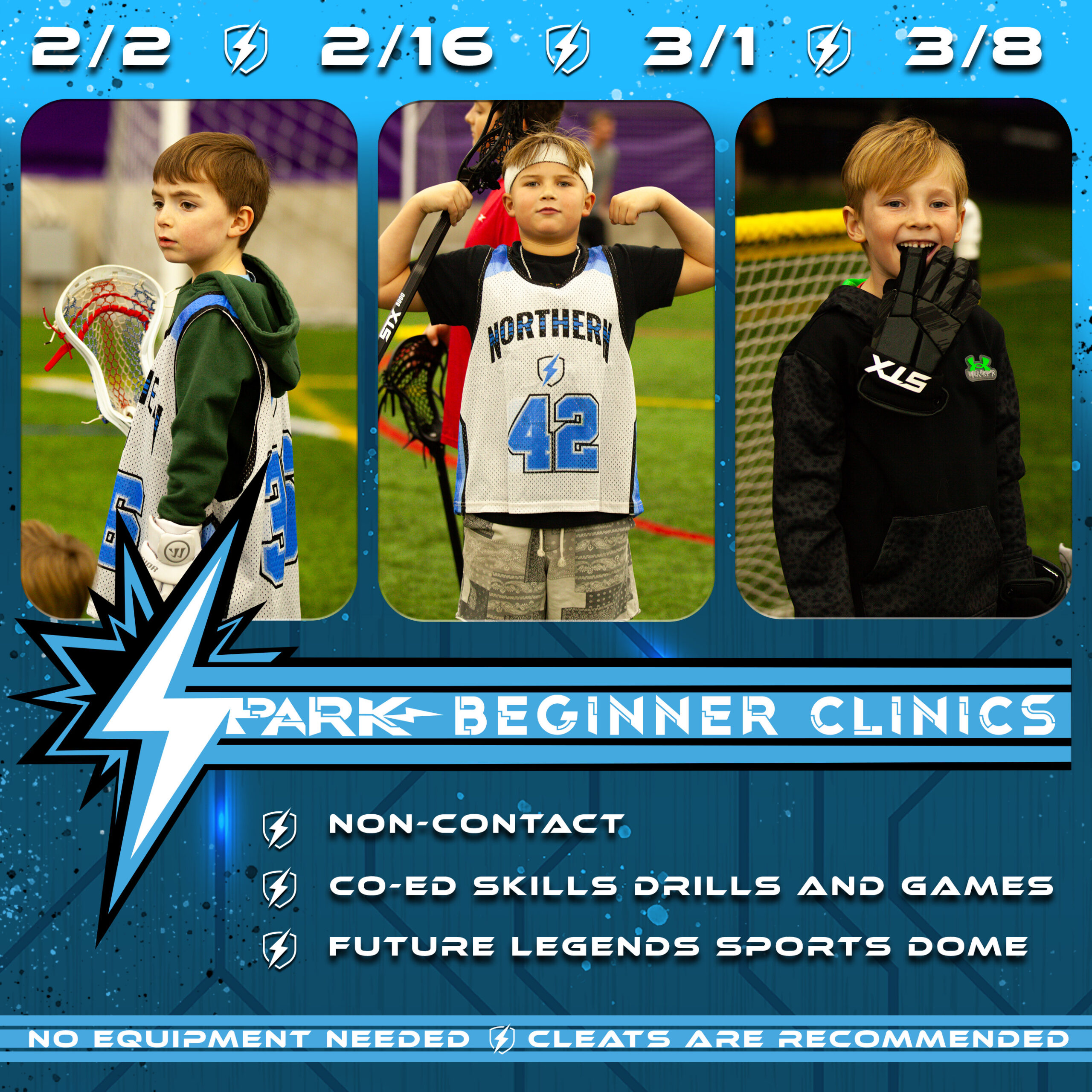 Spark Beginner Clinics: February & March - Northern Power Lacrosse
